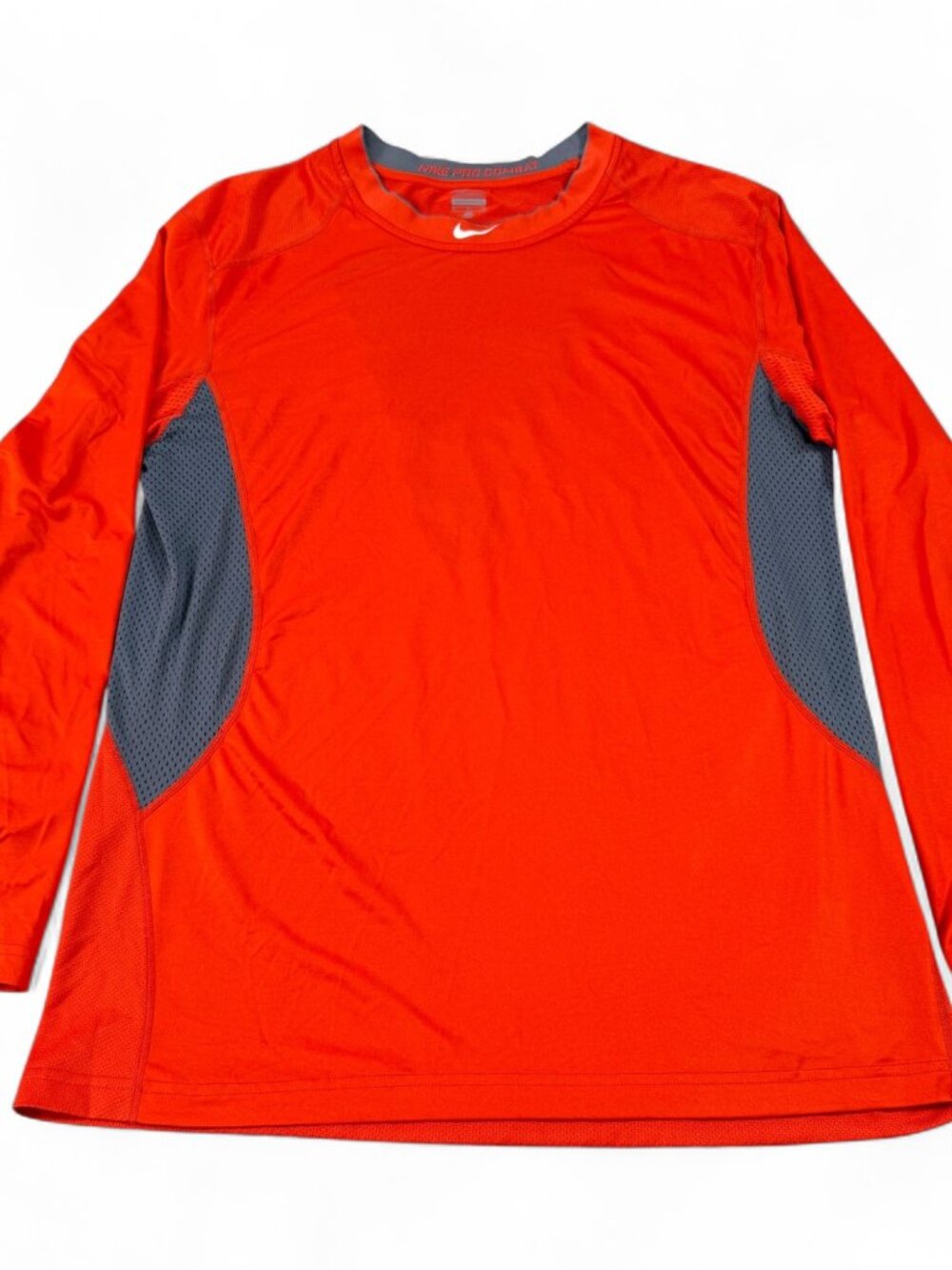 Nike Pro Combat Men's XL Orange Dri-FIT Compression Long Sleeve Shirt